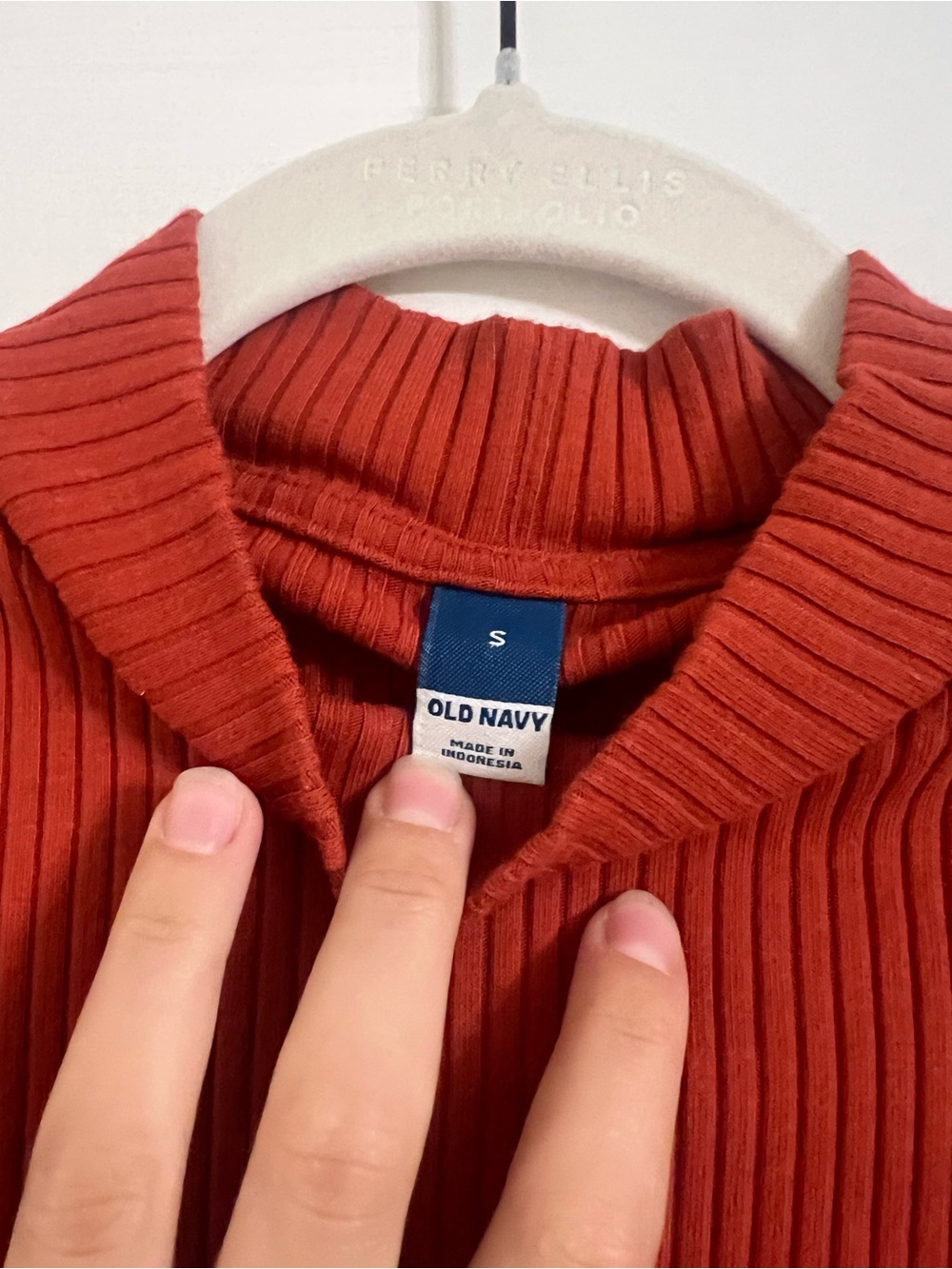 Old Navy Ribbed Mock Neck Tank Top - Rust Orange - Picture 4 of 4